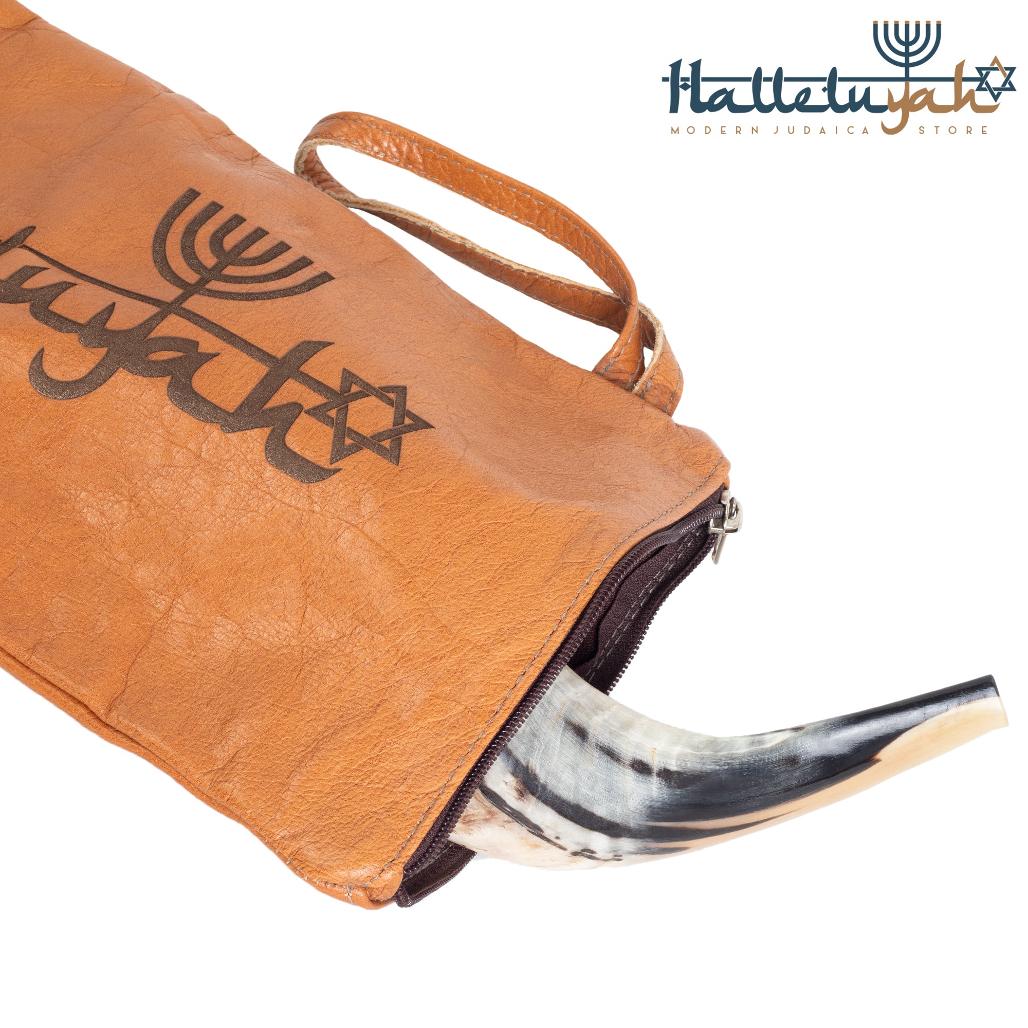 Halleluyah Ram - Premium Leather Shofar Bag (WS)