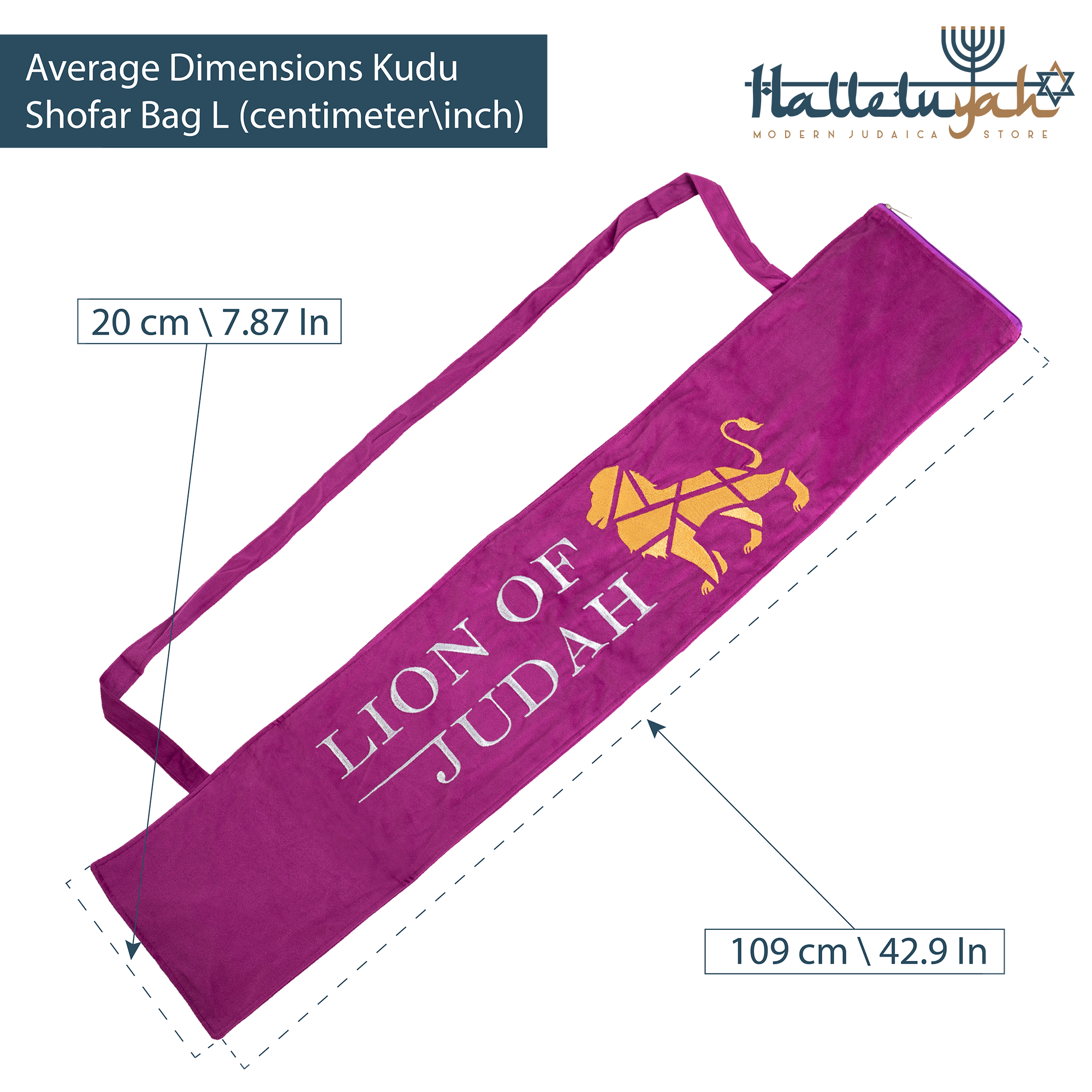 Kudu Purple Velvet Bag For Kudu Shofar (WS)